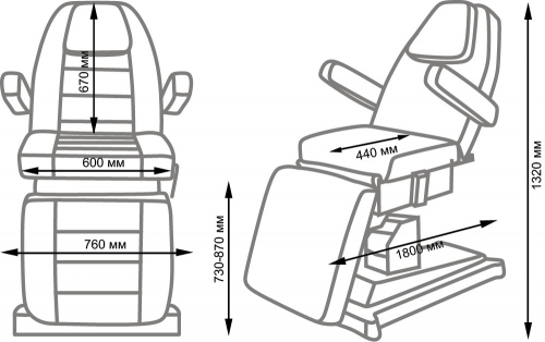  Косметологическое кресло Альфа-10 (электропривод, 2 мотора) LM 